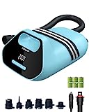 TOPUMP SUP Pumpe Elektrisch Akku TPS300, 7800 mAh 20 PSI Hochdruck Luftpumpe, 110 V AC/12 V DC Schnellladung, Auto-Off für Aufblasbare Stand Up Paddle Boards, Boote, Kajak, Kitesurf…