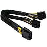 COMeap CPU 8 Pin Female to Dual CPU 8 Pin (4+4) Male Power Supply EPS Converter Adapter Extension Sleeved Cable for Motherboard 9.5-inch(24cm)