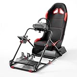 DIWANGUS Aluminium Racing Seat für G29/G920/G923, 2-in-1 Rennsitz für T128/T248/T248X/T300RS GT/T300RS/T300 Ferrari, Lenkradständer mit Sitz für Fanatec CSL DD, Xbox PS5 PS4 PC