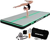 AirTrack Nordic Carbon 3m - 8m mit elektrischer Luftpumpe, aufblasbare Gymnastikmatte Zuhause, besten für Gymnastik & Cheerleading, 1.5m breit & 15cm dick air tracking matte, Air Track