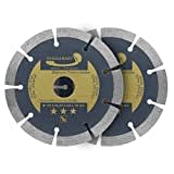 PRODIAMANT Diamanttrennscheiben Set 2x 125mm universal Trennscheibe für Stein, Beton, Granit, Mauerwerk, Ziegel Zubehör Winkelschleifer