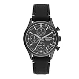 Seiko Herren Analog Quarz Uhr mit Nylon Armband SSB421P1, Schwarz