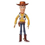 Disney Store Interaktive sprechende Actionfigur Woody aus Toy Story 4, 35 cm / 15", mit über 10 englischen Sätzen, interagiert mit Anderen Figuren, Laserstrahl, geeignet für Kinder ab 3 Jahren