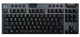 Logitech G915 LIGHTSPEED TKL kabellose mechanische Gaming-Tastatur ohne Ziffernblock, Taktiler GL-Tasten-Switch mit flachem Profil, Spanisches QWERTY Layout - Carbon