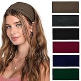 Stirnbänder Damen Elastische Breite Haarband Weiche Boho Stirnband Sport Yoga Mode Haarschmuck 6 Stück