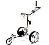 Caddy1 Edelstahl Elektro Golf Trolley S85 mit Fernbedienung 2 x 300 W Motor Lithium Akku E-Trolley Motorbremse leicht Golfwagen Golfcaddy E-Kart Golfwagen