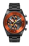 DeTomaso D10 Chronograph Gray ORANGE Grau Orange Herren-Armbanduhr Analog Quarz Stainless Steel Grau