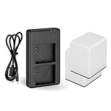 2X Akku 3000mAh + Duo Ladegerät für Netgear/Arlo Go Sicherheits-Kamera wie VMA4410, VML4030, VMA4410-10000S - Ladestation mit Micro-USB Kabel