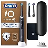 Oral-B iO Series 5 Plus Edition Elektrische Zahnbürste/Electric Toothbrush, PLUS 3 Aufsteckbürsten inkl. Whitening, Reise-Etui, 5 Putzmodi, Designed by Braun, Geschenk Mann/Frau, Matt Black