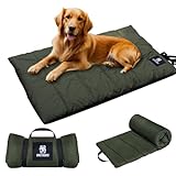 OneTigris Hundedecke 110 x 68cm Waschbares, Hundematte Komfort und Weiches Wasserdichtes Hundebett, Hundekissen für Reise Camping Outdoor - Olive Drab