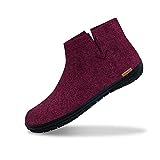 glerups dk Modell GR Unisex - Erwachsene Filz-Stiefel, Damen,Herren Huettenschuhe, Maenner Frauen maennliche leger,Cranberry,38 EU / 5 UK