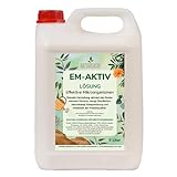 Natursache EM-aktiv Lösung | Effektive Mikroorganismen für Garten, Tierhaltung, Haushalt & Umwelt | Bodenaktivator, Geruchsentferner, Wasseraufbereiter (5 Liter, 1)