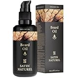 BIO Bartöl kaltgepresst - Bartöl Herren 100ml - Ideales Geburtstagsgeschenk Männer - Intensive tägliche Bartpflege mit männlichem Duft - Bartöl Wachstum - Beard Oil - Satin Naturel ✓