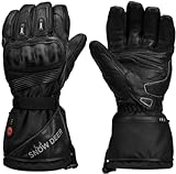 SNOW DEER Beheizte Handschuhe,Motorrad Handschuhe,Wiederaufladbarem Lithium Akku Skifahren Fausthandschuhe für Herren Damen,Skifahren Jagen Reiten Radfahren Camping (schwarz, L)