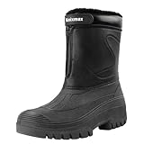 Knixmax Outdoor Winterstiefel Herren Warm Gefütterte Schneestiefel Winterschuhe mit wasserdichtem Obermaterial und rutschfesten Sohlen Geeignet für die Schneesaison im Winter Schwarz EU41