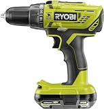 RYOBI 18 V ONE+ Akku-Schlagbohrschrauber R18PD32-1C20G (2-Gang-Getriebe, Drehmoment 50Nm, Drehmomentstufen 24, Schnellspannbohrfutter 13mm aus Metall, inkl. 1x 2,0Ah Akku und Ladegerät)