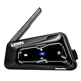 LEXIN MeshCom Mesh 3.0 Helm Intercom, Motorrad Headset Bluetooth 5.0, Motorradhelm Kommunikationssystem mit CVC und DSP Geräuschunterdrückung, Multi-Audio Funktion, IP67 Wasserdicht, Einzelpack