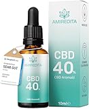 Amiredita CBD Öl 40% in Bio MCT-Öl - Deutsche Qualitätsmarke, laborgeprüft, zertifiziert - Breitspektrum CBD Tropfen mit 40 Prozent Cannabidiol Hanfextrakt - CBD Hemp Oil, Cannabis Öl, 10ml