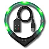 LEUCHTIE® Leuchthalsband Easy Charge für Hunde, USB aufladbar, wasserdichtes LED Halsband, extrem hell, 25h Leuchtdauer, kleine mittlere und große Hunde grün Größe 42,5