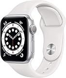 Apple Watch Series 6 (GPS, 40MM) Aluminiumgehäuse Silber mit weiß Sportarmband (Generalüberholt)