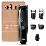 Braun Series 3 All-In-One Bartpflege Bodygroomer Set, Trimmer/Haarschneider Herren, Haarschneidemaschine, 6-in-1 Barttrimmer (versandfertige Kartonverpackung), 50 Min Laufzeit, MGK3420