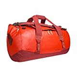 Tatonka Barrel L Reisetasche - 85 Liter - wasserfeste Tasche aus LKW-Plane mit Rucksackfunktion und großer Reißverschluss-Öffnung - Rucksacktasche 85l - Damen und Herren - Red Orange