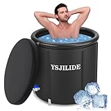 Eisbad Tonne für Athleten mit Abdeckung(80 cm Ø)，YSJILIDE Eistonne für Zuhause für Kryotherapie und Sportkalttunge, für Innen und Außenbereich Badewannen ohne Belüftung…