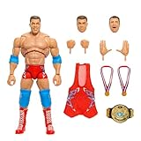 Mattel WWE Ultimate Edition-Actionfigur und Zubehörteile, Set mit ca. 15 cm großer Kurt Angle-Sammelfigur, austauschbaren Köpfen und Händen, Einzugskleidung und 30 Bewegungspunkten HVF83