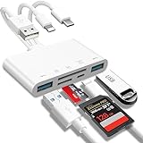 5-in-1 Speicherkartenleser, USB OTG Adapter & SD Kartenleser für iPhone/iPad, USB C und USB A Geräte mit Micro SD & SD Kartensteckplätzen, unterstützt SDHC/SDXC/MMC