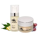 NK Basic Damen-Kosmetik-Set, feuchtigkeitsspendend, Anti-Falten, 50 ml und Augenkontur mit natürlicher Hyaluronsäure, straffend, Anti-Falten, Augenringe und Taschen, 30 ml