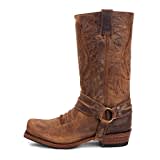 Sendra Boots - 12209 Cowboystiefel für Damen und Herren mit Schuhabsatz und eckiger Spitze - Cowboy-Stil aus braunem Leder mit Aged-Effekt - Hohe Cowboystiefel - 43