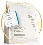 Glow25® Collagen Pulver [450g] - Das Original - Premium Kollagen Hydrolysat - Peptide Typ 1 und 3 - Perfekte Löslichkeit - Natur