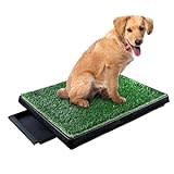 Pet Nest Grasunterlage für Hunde [61 x 50,8 cm] – Hygienisches Hunde-Töpfchen-Gras mit Tablett – waschbares 3-teiliges Hunde-Uringras mit Ablauflöchern und einem großen Tablett – Gras für Hunde zum