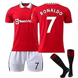 Generic C7 Fußball Trikot, Hause/Auswärts Fußball Trikot Shorts Socken für Kinder/Erwachsener, Nr.7 Fussball Jersey Trainingsanzug Jungen Herren