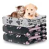 Gowyeg 1 Pack 3 Hundedecke, Weiche Fleece Hundedecke Waschbar, Hundedecke Flauschig, Katzendecke Haustierdecke für Kleine Mittlere Hunde Katzen, Sofaschoner für Hunde, Hundedecke Sofa, 110x80cm