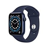 Apple Watch Series 6 (GPS, 44MM) Aluminiumgehäuse Blau mit Blau Sportarmband (Generalüberholt)