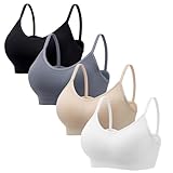 HBselect Womens Wireless Bra Womens One Smooth U Underwire Bra Grau M