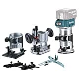 Makita Fresadora Multifuncion 18V Lxt 8Mm + Adapt. Carril DRT50ZJX9 Multifunktionsfräse, 18 V, 8 mm, mit Adapterschiene, Mehrfarbig, Bunt