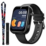 OKYUK T45 Smartwatch Kinder, 4G Kinder smartwatch, GPS Tracker Kinder,Armbanduhr Kinder Junge,kinderuhr mit Video Phone Call, Nachrichten, Schulmodus, SOS-Funktion, Kamera und Schrittzähler (Schwarz)