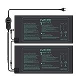 Luxbird Heizmatte mit Thermostat, 2 Heizmatten mit 1 Controller, Zimmergewächshaus Wärmematte 30 Watt, Eins-zu-viele-Steuerung, IP67 Wasserdicht, Größe der Matte 52.7x25.4cm