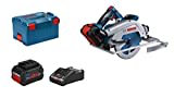 Bosch Professional 18V System BITURBO Akku Kreissäge GKS 18V-68 GC (kompatibel mit Führungsschienen, inkl. 2x ProCORE 8.0Ah Akku, Ladegerät, Connectivity-Modul, 1x Sägeblatt, Parallelanschlag, L-BOXX)