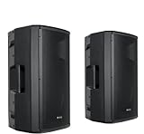 Pronomic E-212 MA Stereo Set - 2 aktive 2-Wege Boxen - Leistung: 2X 120 Watt (RMS) - 12" Woofer + 1,0" Kompressions-Treiber - Bluetooth-Empfänger und MP3-Player mit USB/SD - Monitorschräge