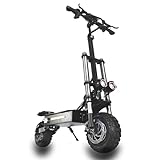 HWWH Elektro Roller Erwachsene E Scooter Offroad Elektroroller Klappbar 11Zoll All Terrain Vakuumreifen Schneller Doppelmotor 60V 40Ah Lithiumbatterie 100 km Akkulaufzeit