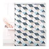 Relaxdays Shower Roller Blind Duschrollo, 120x240 cm, Dreieck Muster, Seilzug, Flexible Montage, Duschvorhang für Badewanne & Fenster, bunt