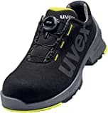 Uvex 1 Halbschuh mit BOA Fit System, Sicherheitsschuhe S2 SRC, Arbeitsschuhe für Damen & Herren, Schwarz/Lime, Größe 43