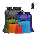 wasserdichte Tasche 6 Stück Packsack Tasche Wasserdicht Trockenbeutel Trockensack Trockentasche für Reisen Rafting Driften Schwimmen Schnorcheln Camping Radfahren Angeln Kajak Zubehör mix color