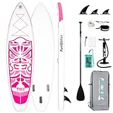 FunWater Stand Up Paddling Board Aufblasbares SUP Board mit Paddel, Flossen, Rucksack, Pumpe, Reparaturset, Leash, Handytasche