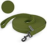 Wolfone Schleppleine für Hunde，3m Dunkelgrün wasserdichte Lange Rückruf Hundeleine mit Anti-Rutsch-Griff, Heavy Duty robuste Ausbildung Hundeleine für Outdoor-Aktivitäten