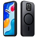 Tawarror Magnetische für Xiaomi Redmi Note 9S/ Redmi Note 9 Pro Hülle, Matt Transluzente Handyhülle für Redmi Note 9S Schutzhülle PC Rückseite Kratzfest TPU Stoßfest Anti-Fingerabdruck, Schwarz