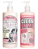 Soap and Glory Die Righteous Body Butter Lotion, zusammen mit Clean on Me, cremigen, klärenden Duschgel 500 Milliliter Handpumpen